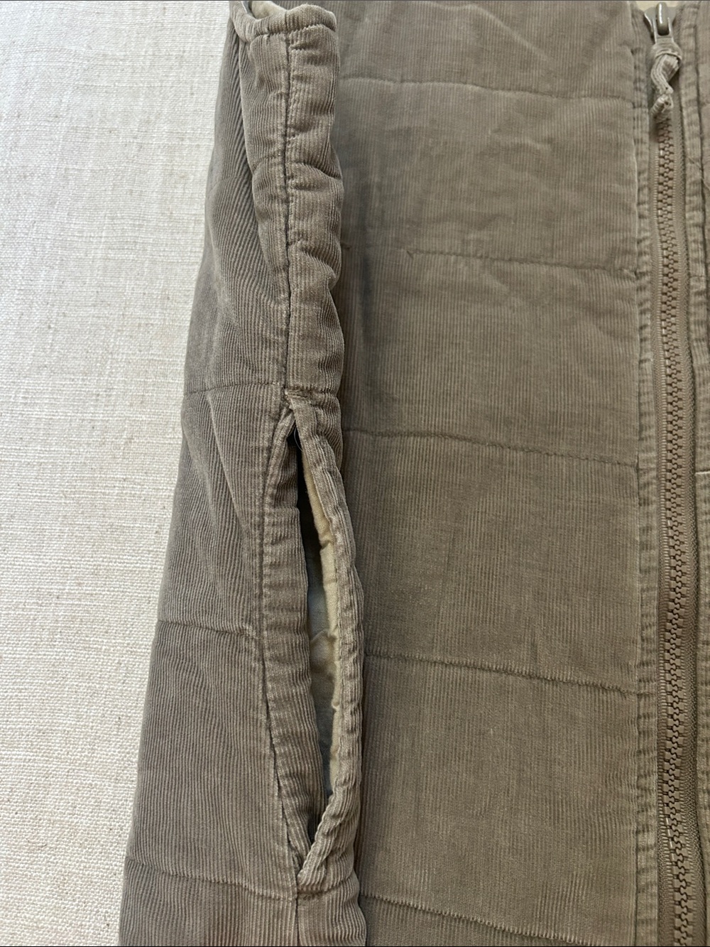 Eddie Bauer Collins Bay Vest Women's S Taupe Quilted Zip-Front Outdoor Corduroy - Picture 10 of 11